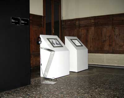 Images of Stanza biocity touch screen version in a plynth, shown at Tate Britain and also Venice Biennale. 2007 